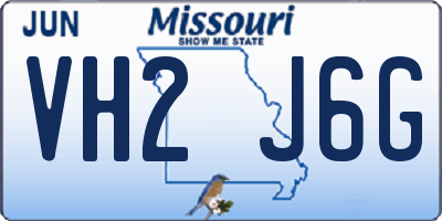 MO license plate VH2J6G