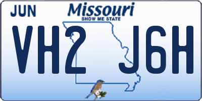 MO license plate VH2J6H