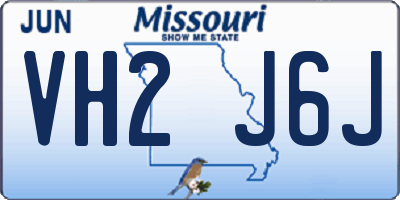 MO license plate VH2J6J