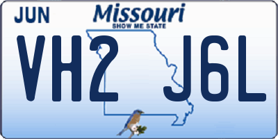 MO license plate VH2J6L