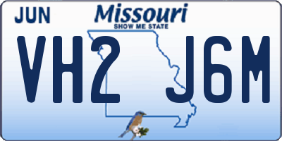 MO license plate VH2J6M