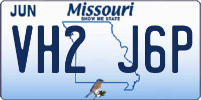 MO license plate VH2J6P