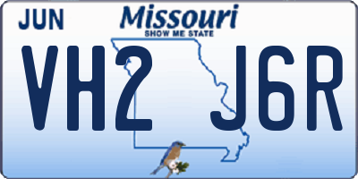 MO license plate VH2J6R