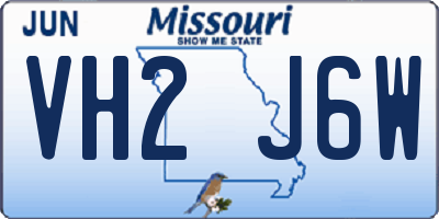 MO license plate VH2J6W