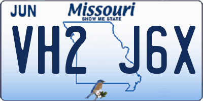 MO license plate VH2J6X