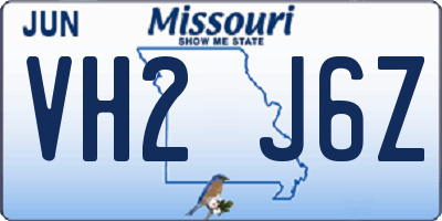 MO license plate VH2J6Z