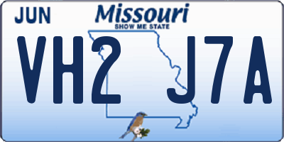 MO license plate VH2J7A