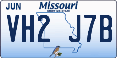 MO license plate VH2J7B