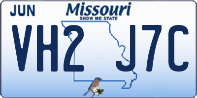 MO license plate VH2J7C