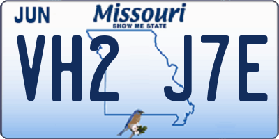 MO license plate VH2J7E