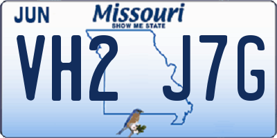 MO license plate VH2J7G
