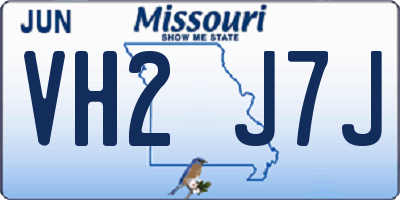 MO license plate VH2J7J
