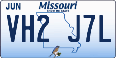 MO license plate VH2J7L