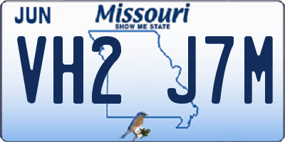 MO license plate VH2J7M