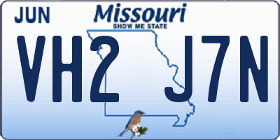 MO license plate VH2J7N