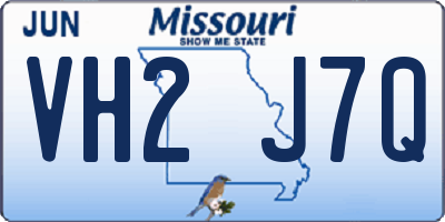 MO license plate VH2J7Q