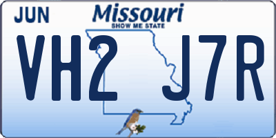 MO license plate VH2J7R