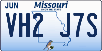 MO license plate VH2J7S
