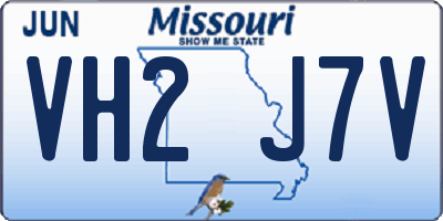 MO license plate VH2J7V
