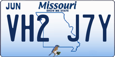 MO license plate VH2J7Y