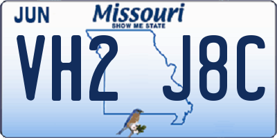 MO license plate VH2J8C