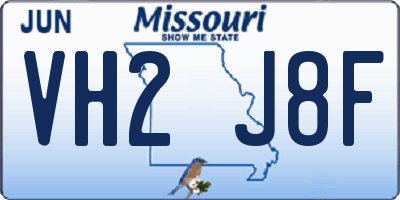 MO license plate VH2J8F