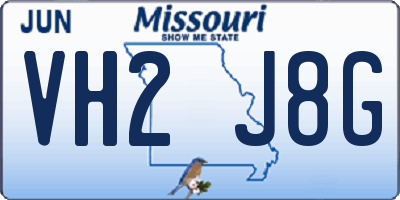 MO license plate VH2J8G