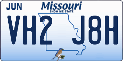 MO license plate VH2J8H
