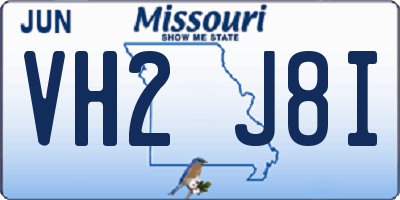 MO license plate VH2J8I