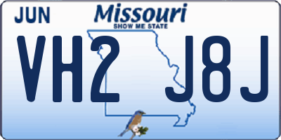 MO license plate VH2J8J