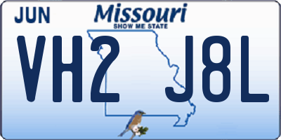 MO license plate VH2J8L