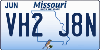 MO license plate VH2J8N