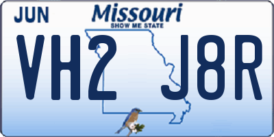 MO license plate VH2J8R