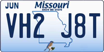 MO license plate VH2J8T