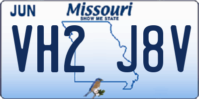 MO license plate VH2J8V