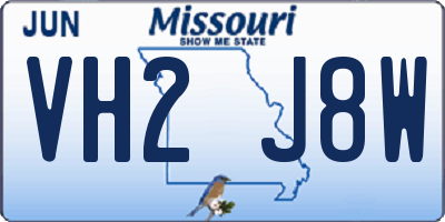 MO license plate VH2J8W