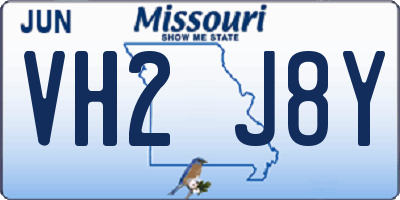 MO license plate VH2J8Y