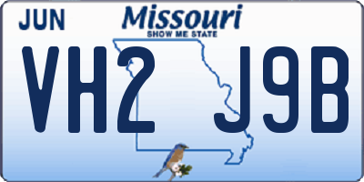 MO license plate VH2J9B