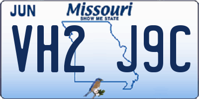 MO license plate VH2J9C