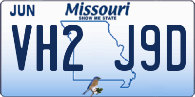 MO license plate VH2J9D