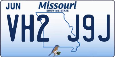 MO license plate VH2J9J