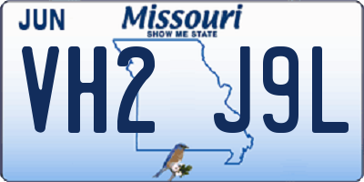 MO license plate VH2J9L