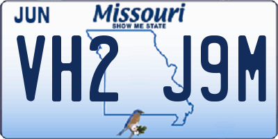 MO license plate VH2J9M