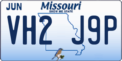 MO license plate VH2J9P