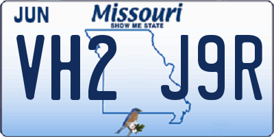 MO license plate VH2J9R