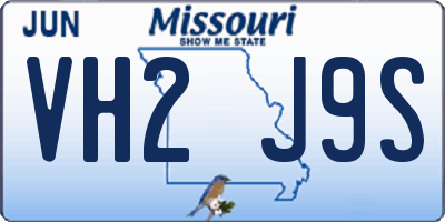 MO license plate VH2J9S