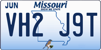 MO license plate VH2J9T