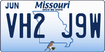 MO license plate VH2J9W