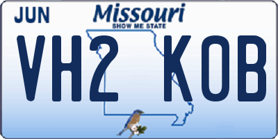 MO license plate VH2K0B