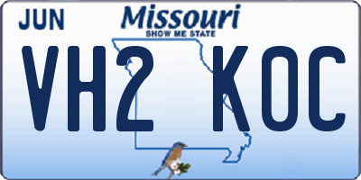 MO license plate VH2K0C